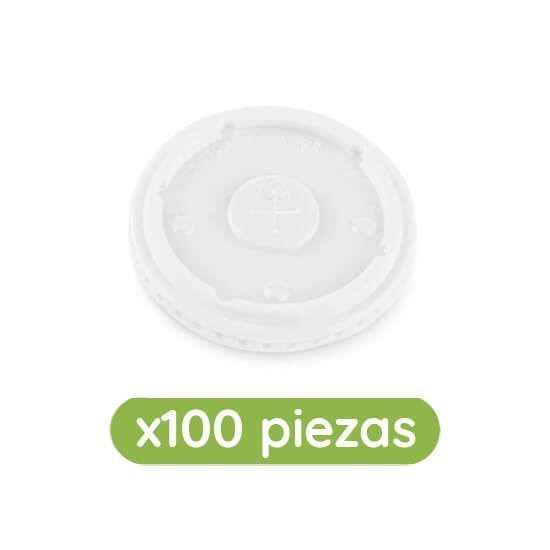 Imagen de Tapa plástica desechable biodegradable con orificio para vaso de 10, 12, 16 y 20oz Ubic 100 pzas