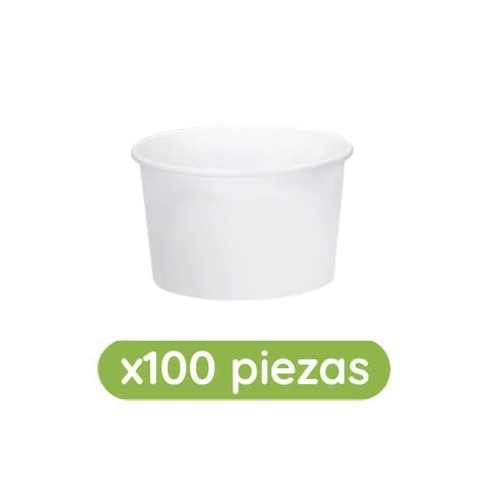 Imagen de Contenedor blanco de papel biodegradable de 8oz Ubic 100 pzas