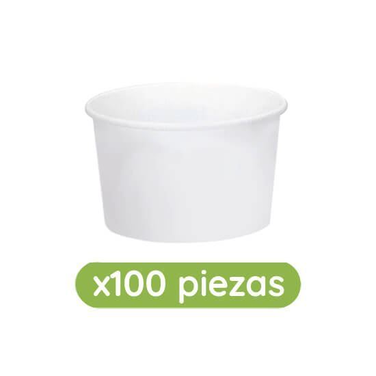 Imagen de Contenedor blanco de papel biodegradable de 16oz Ubic 100 pzas
