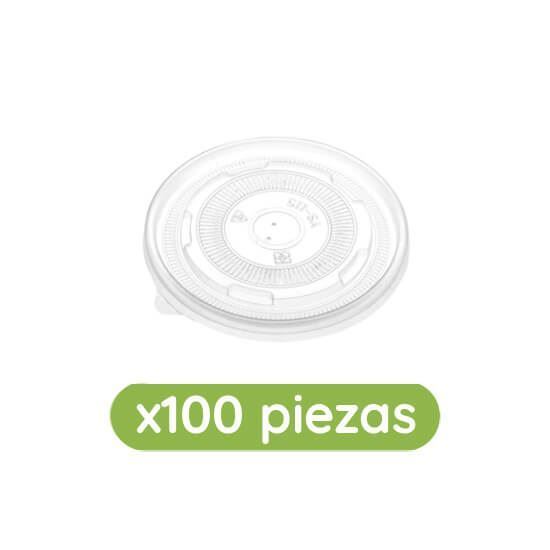 Imagen de Tapa plástica biodegradable para contenedor de 8oz Ubic 100 pzas