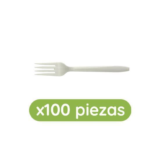 Imagen de Tenedor mediano blanco 100 pzas