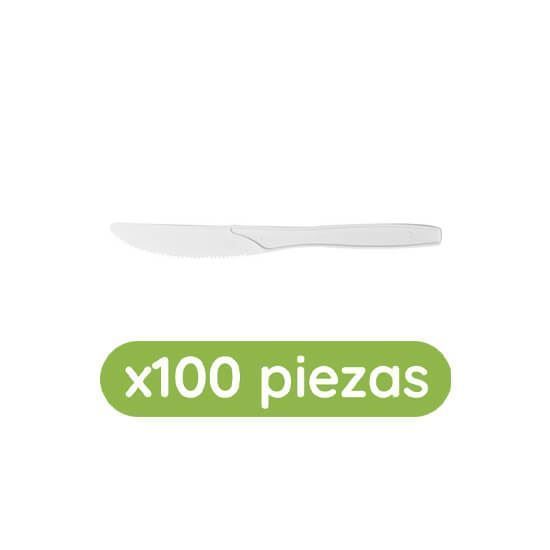 Imagen de Cuchillo mediano blanco 100 pzas