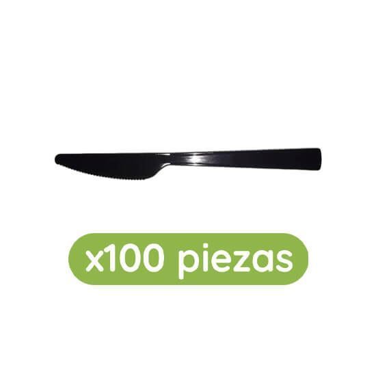 Imagen de Cuchillo negro 100 pzas