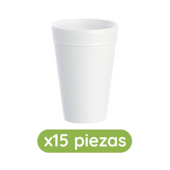 Imagen de Vaso de unicel blanco de 1L Dart 15 pzas