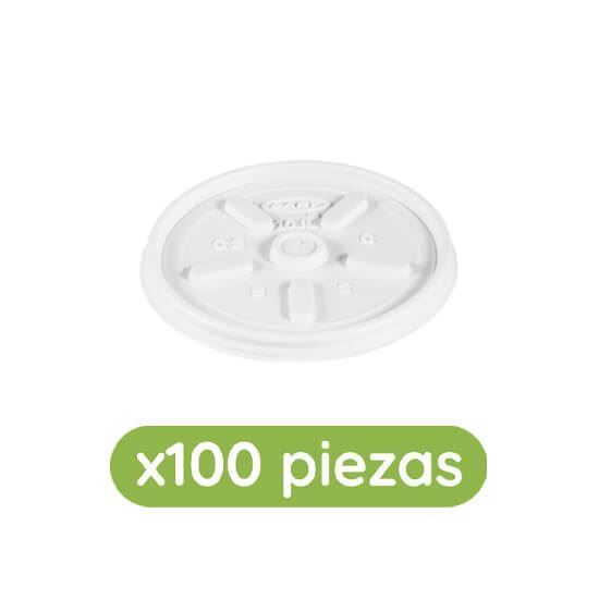 Imagen de Tapa plástica desechable plana para vaso de 6oz Dart 100 pzas