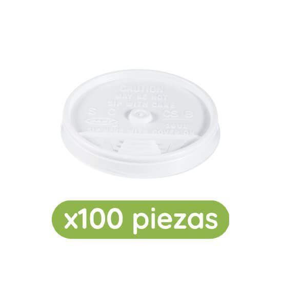 Imagen de Tapa plástica desechable capuchinera para vaso de 10oz Dart 100 pzas