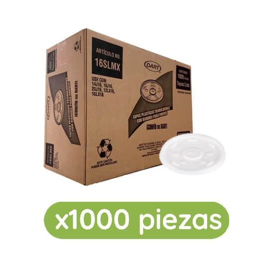 Imagen de Tapa plástica desechable plana para vaso de 14 y 16oz Dart 1000 pzas