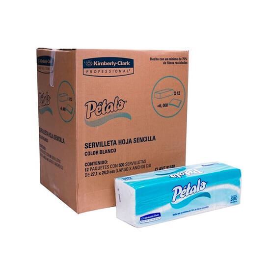 Imagen de Servilleta Pétalo 12 paquetes de 500 pzas c/u