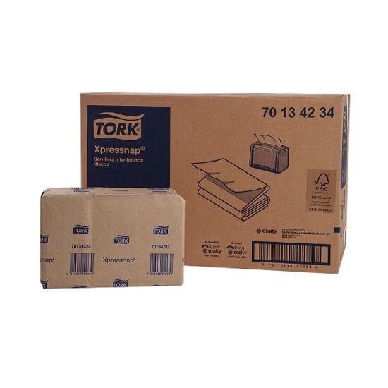 Imagen de Servilleta rectangular café Tork 12 paquetes de 500 pzas c/u