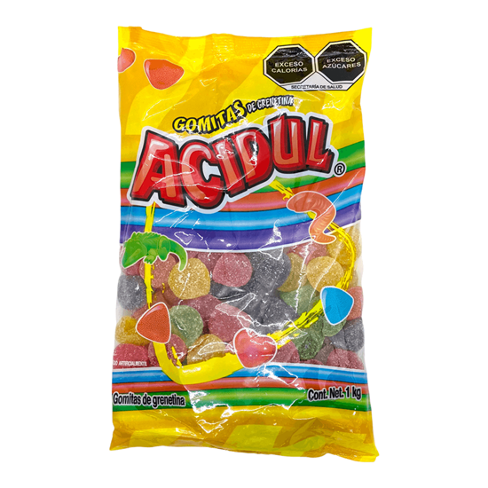 Imagen de Gomitas sabores frutales surtidos Acidul Lagrigomas grandes 1kg