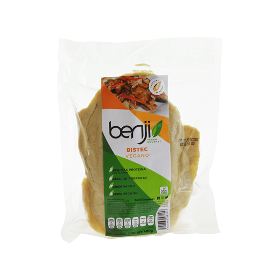 Imagen de Bistec 100% vegano con proteína de trigo Benji Plantbased Gourmet 400g