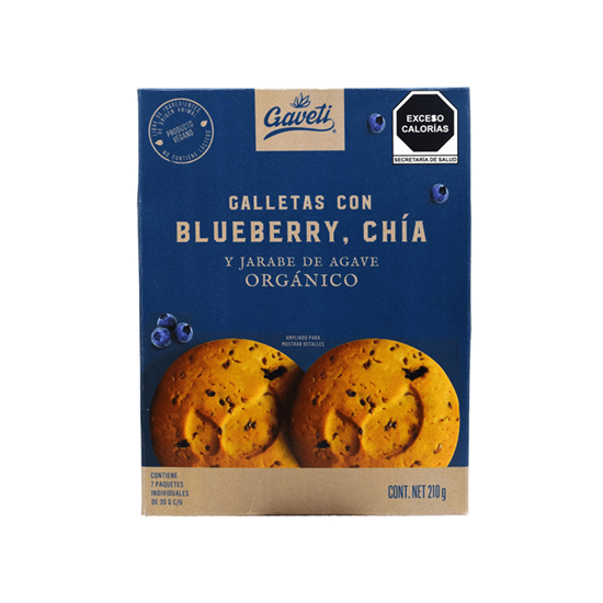 Imagen de Galletas con blueberry y chía endulzadas con agave orgánico Gaveti 210g