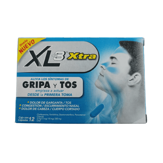 Imagen de XL3 xtra gripa y tos 12 capsulas