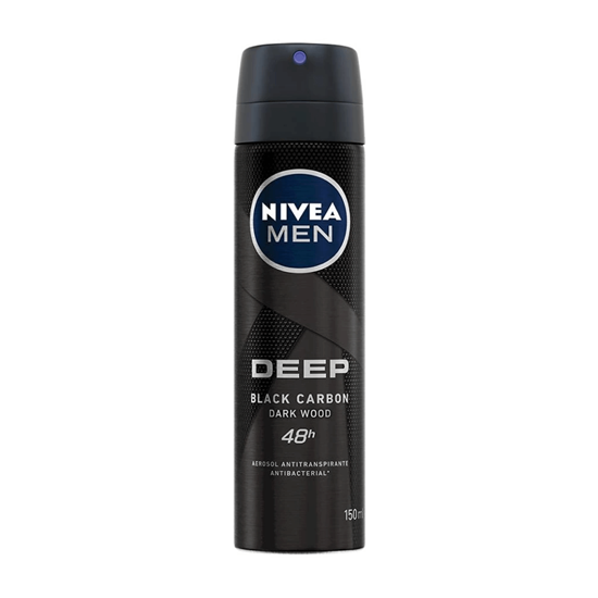 Imagen de Antitranspirante en aerosol Nivea Men Deep black carbon dark wood 150ml