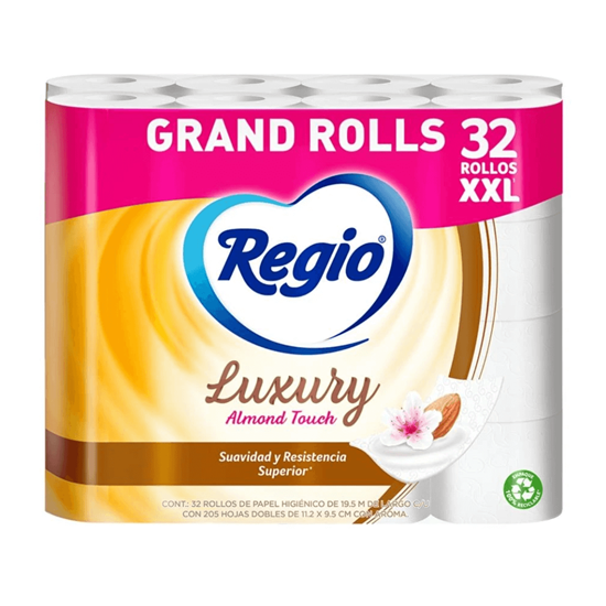 Imagen de Papel higiénico Regio Luxury Almond 32 rollos