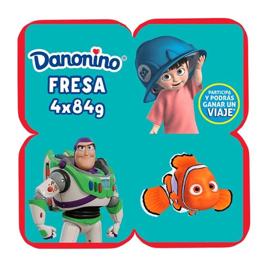 Imagen de Danonino queso tipo petit suisse fresa (4 piezas grandes de 84 g c/u)