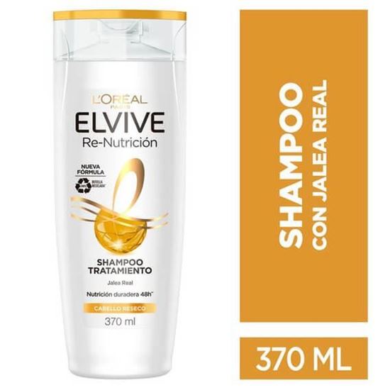 Imagen de Shampoo L'Oréal Paris Elvive re-nutrición jalea real para cabello seco o reseco 370ml
