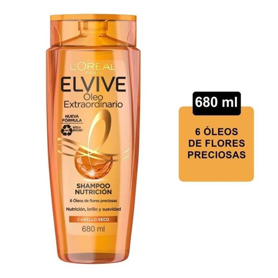 Imagen de Shampoo nutrición, brillo y suavidad con oleo extraordinario Elvive Loréal Paris 680ml