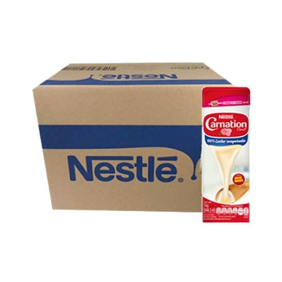 Imagen de Leche evaporada Nestlé Carnation Clavel caja con 12 pzas de 1kg c/u