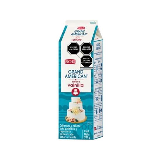 Imagen de Cobertura y relleno pasteurizado sabor vainilla Rich's Grand American 907g
