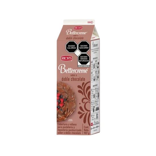 Imagen de Cobertura y relleno pasteurizado sabor doble chocolate Rich's Bettercreme 907g