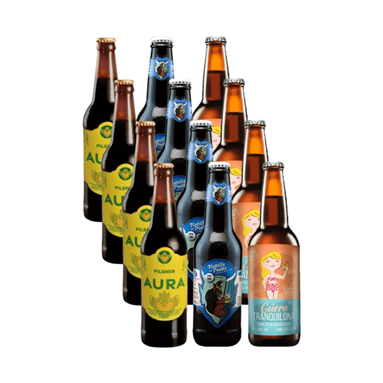 Imagen de Sampler de cerveza artesanal mexicana Selección Claras 12 pack (surtido de 355ml c/u)