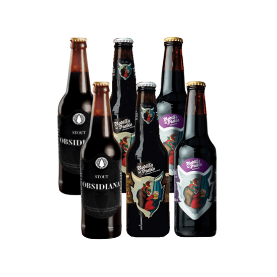 Imagen de Sampler de cerveza artesanal mexicana Selección Oscuras 6 pack (surtido de 355ml c/u)