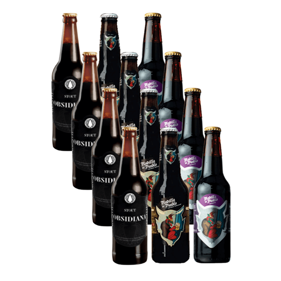 Imagen de Sampler de cerveza artesanal mexicana Selección Oscuras 12 pack (surtido de 355ml c/u)