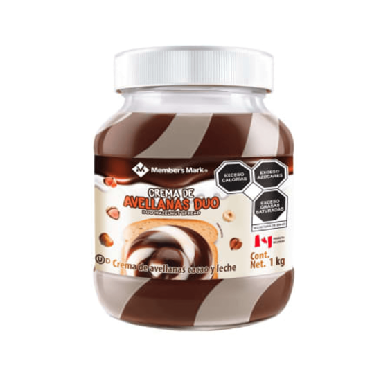 Imagen de Crema de avellanas, cacao y leche Duo Member's Mark 1kg