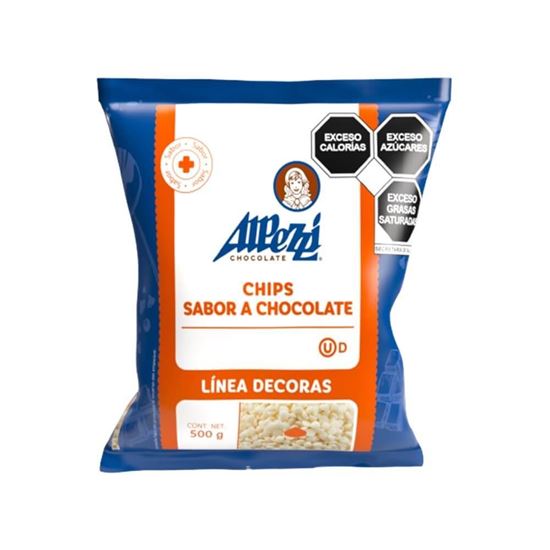 Imagen de Chips sabor chocolate color blanco Alpezzi Línea Decoras 500g