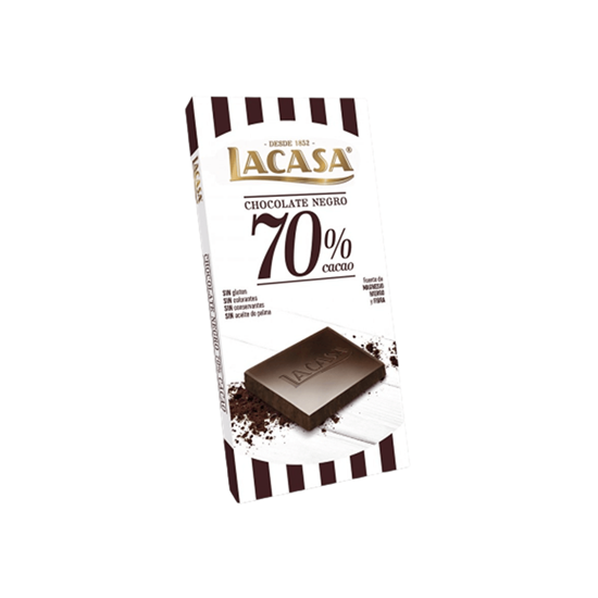 Imagen de Chocolate negro 70% cacao sin gluten La Casa 100g