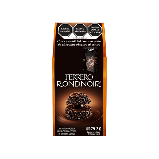 Imagen de Chocolate amargo con relleno cremoso Ferrero Rondnoir 8 pzas (79.2g)