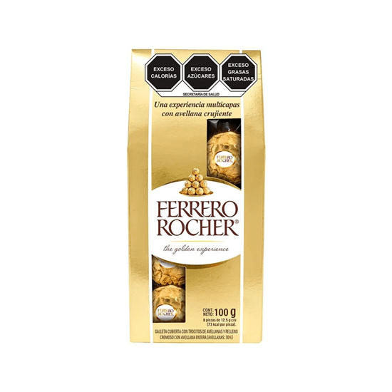 Imagen de Chocolates Ferrero Rocher caja cartón 8 pzas (100g)
