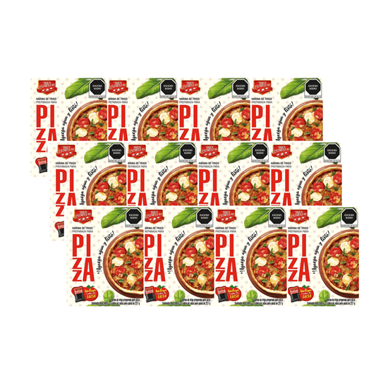 Imagen de Harina de trigo preparada para pizza Tres Estrellas caja con 12 pzas de 400g c/u