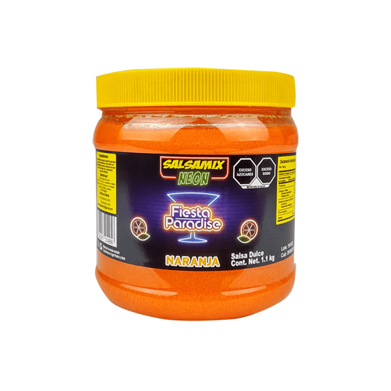 Imagen de Escarchado para micheladas sabor naranja Salsa Mix Neon Fiesta Paradise 1.1kg