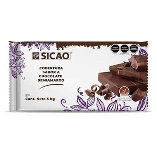 Imagen de Cobertura sabor chocolate semi amargo Sicao 5kg