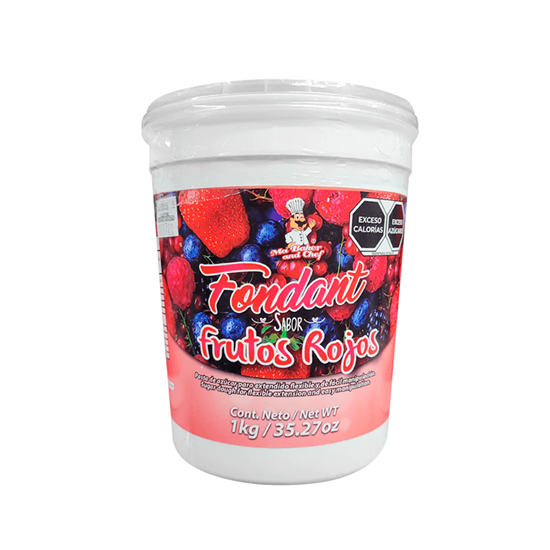 Imagen de Fondant en pasta color blanco sabor frutos rojos Ma Baker and Chef 1kg