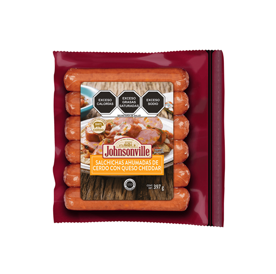 Imagen de Salchichas ahumadas de cerdo con queso cheddar Johnsonville 397g