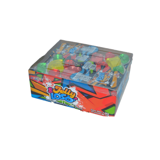 Imagen de Dulce tipo gelatina de sabores frutales Jelly Loso 24 pzas (75g)