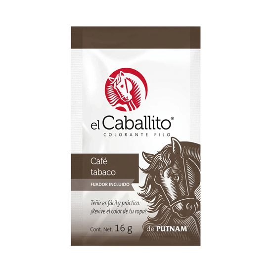Imagen de Colorante para ropa color café tabaco El Caballito 16g
