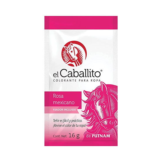 Imagen de Colorante para ropa color rosa mexicano El Caballito 16g