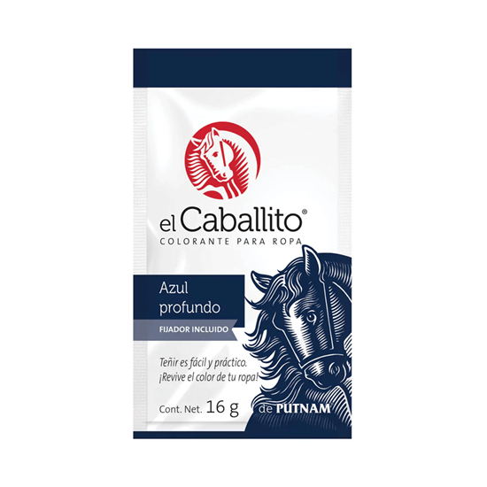 Imagen de Colorante para ropa color azul profundo El Caballito 16g