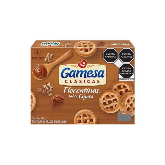 Imagen de Galletas con relleno sabor cajeta Gamesa Florentinas 332g