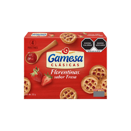 Imagen de Galletas con relleno sabor fresa Gamesa Florentinas 332g