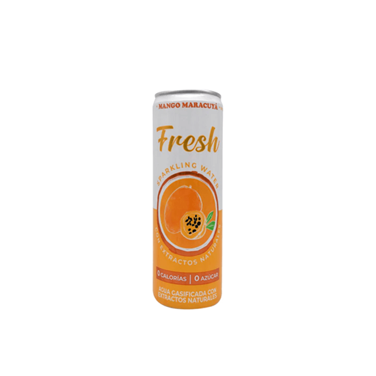 Imagen de Agua gasificada con extracto natural sabor mango maracuyá cero azúcar Fresh 355ml
