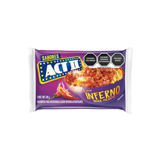 Imagen de Palomitas para microondas sabor infierno ultra picante ACT II 88g