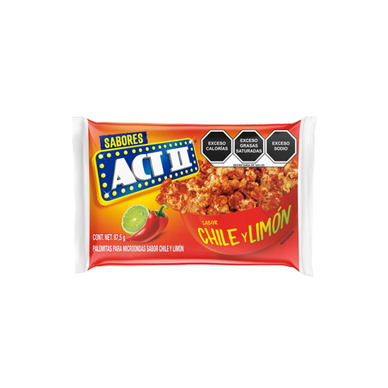 Imagen de Palomitas para microondas sabor chile y limón ACT II 87.5g