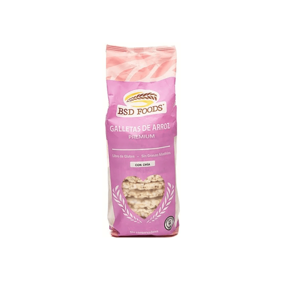 Imagen de Galletas de arroz con chía BSD Foods Premium 72g