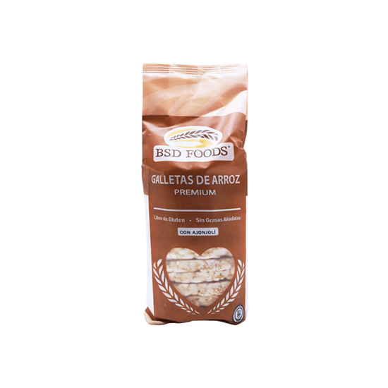 Imagen de Galletas de arroz con ajonjolí libre de gluten BSD Foods Premium 72g