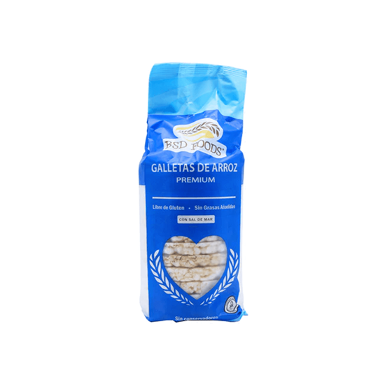Imagen de Galletas de arroz con sal de mar libre de gluten BSD Foods Premium 72g